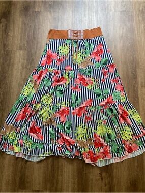 ME 2 Magic Fun Striped & Floral Skirt Medium